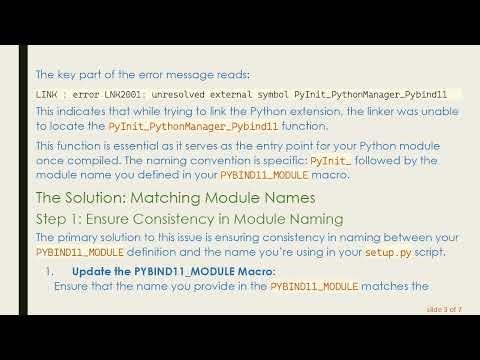 Solving the LNK2001 Linker Error with Pybind11