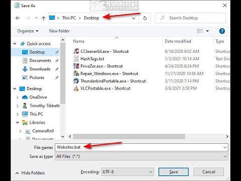 Open Multiple Websites With a Batch File in Windows 10