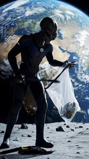 alien picking up trash on the moon. #space #earth #moon #aliens #usa #ufo | Pinoy mystery