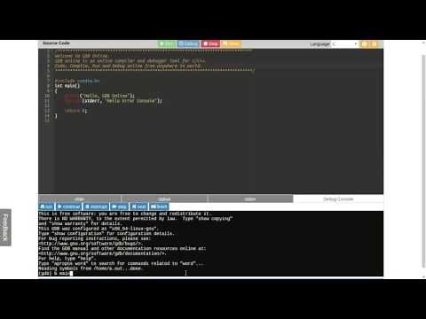 Introduction to OnlineGDB.com : An online compiler and debugger