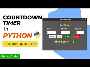 CountDown Timer in Python - with Start or Resume & Pause Features | Tkinter Project | PySeek
