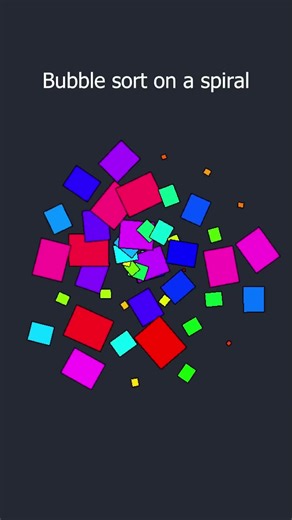 Bubble Sort Visualization in Spiral Format