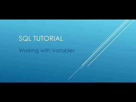 SQL Tutorial - Working with Variables