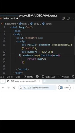 JavaScript map vs forEach Explained in 60 Seconds | JS Array Methods