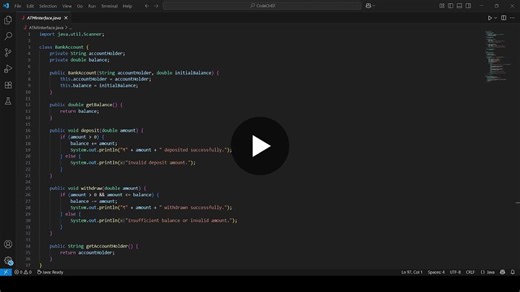 Here s my ATM Interface explanation for the CodSoft internship. Covered the logic, code, and how the programs work in Java. | Saksham Shah