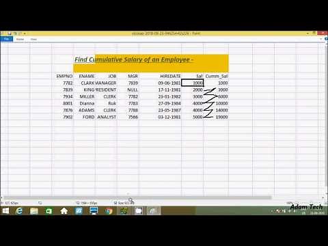 Cumulative Sum Calculation in Oracle Database