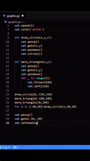 Draw a Cat Using Python Turtle Graphics