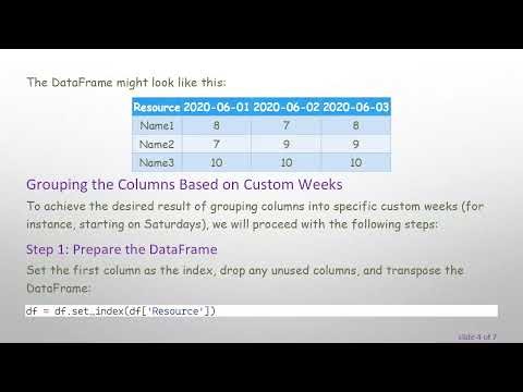 Grouping Columns in Pandas: A Guide to Custom Week Aggregation