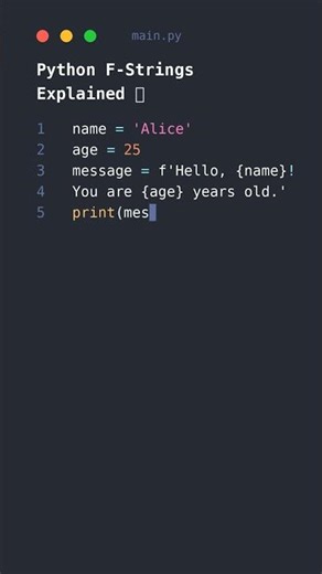 Python F-Strings Explained 🤔 🔥 #viral #programming #python