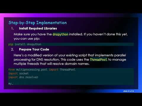 Optimize DNS Resolution Time Using Parallel Processing with Python