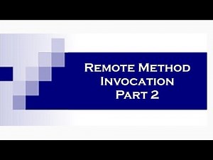 RMI (Remote Method Invocation) Part 2
