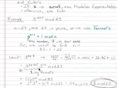 BIG Exponents - Modular Exponentiation, Fermat's, Euler's