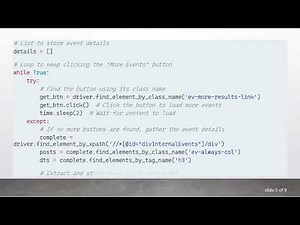 Master Web Scraping with Selenium: Click "More Events" to Get Detailed Information