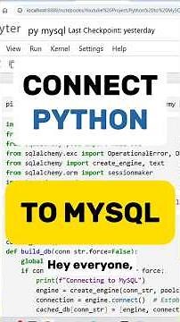 Connect Python to MySQL Using SQLAlchemy & Pandas (Insert, Select, Upsert) #shorts #python