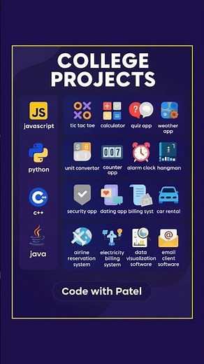 Top College Project Ideas Using JavaScript, Python, C++, Java 💻 | Best Mini Projects for Students