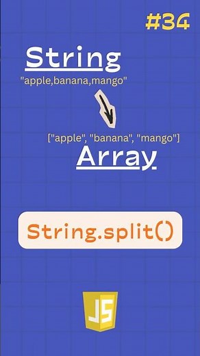 JavaScript String.split() Explained in 30 Seconds ⚡ Convert String to Array | Day 34 | #javascript