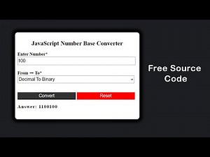 Number Base Conversion | JavaScript Projects For Beginners