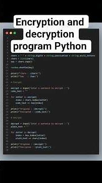 Sentence encryption and decryption program in python. #coding #codeswiftz #encryption #tutorial