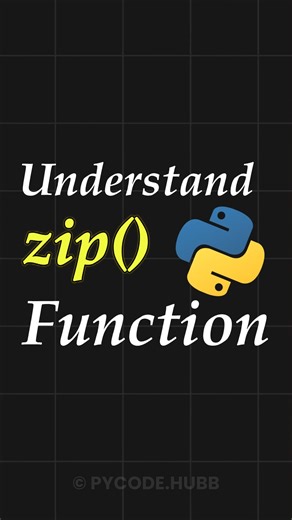 Akash • Python & Tech Enthusiast 🚀 on Instagram: "Zip in Python Explained The zip() function in Python combines two or more iterables (like lists, tuples, or strings) element-wise, creating pairs (or tuples) from them. It stops when the shortest iterable is exhausted. Syntax: zip(iterable1, iterable2, ...)"