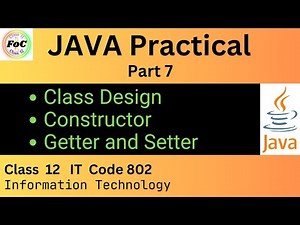 class constructor | getter | setter method | Java Practical Class 12 Information Technology Code 802