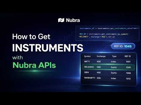 How to Retrieve Instruments & Index Master using Nubra APIs