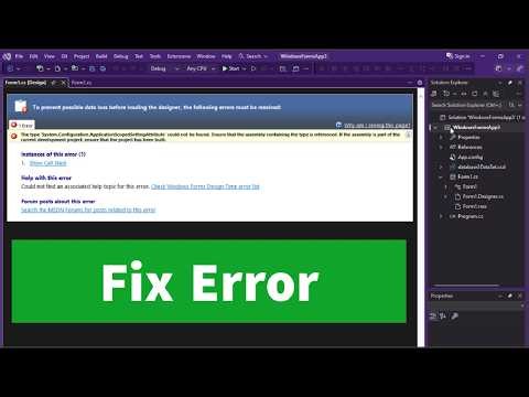 Fix “System Configuration ApplicationScopedSettingAttribute Could Not Be Found”