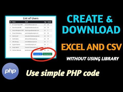 Create & Download Excel and CSV Files in PHP WITHOUT Any Library!