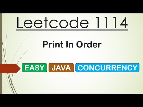 Leetcode 1114 Print in order (Java Concurrency)