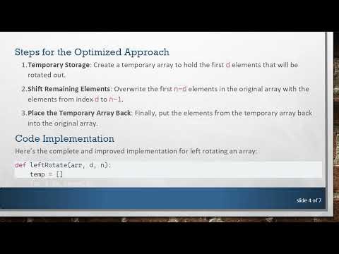 Efficiently Left Rotate an Array: From O(nd) to O(n)