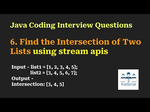 6. Find the Intersection of Two Lists Using Streams | Java Interview Coding Question Answers