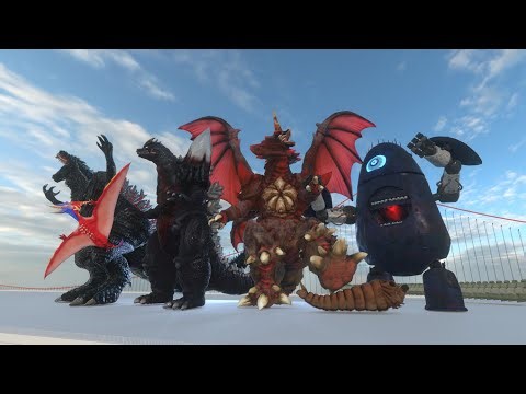 Alien Probe walk across Titans on godzilla japanverse