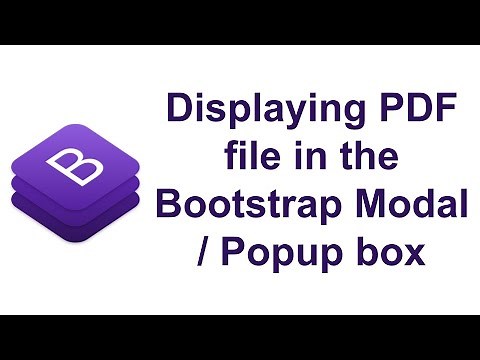 Displaying PDF file in the Bootstrap Modal or Popup box