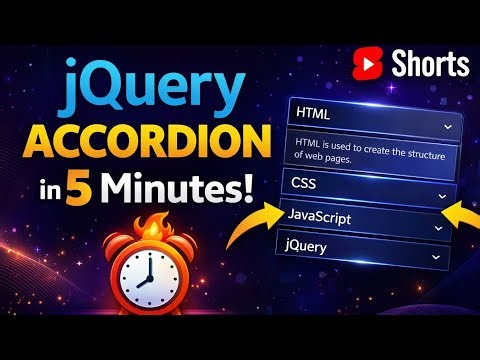 Create a Cool jQuery Accordion Menu in Just 5 Minutes 🔥 | HTML CSS jQuery