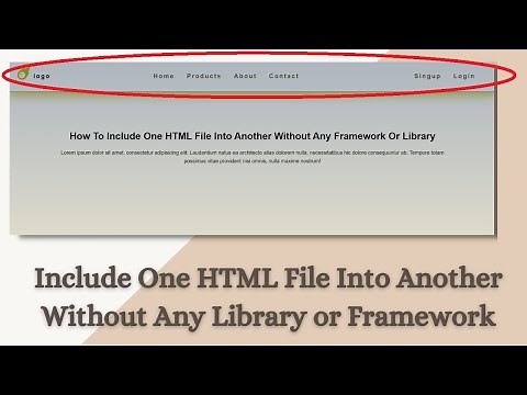 How to Include one HTML file into Another without any Framework or Library | HTML CSS JS Project