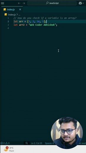 How to Check if a Variable is an Array in JavaScript | JavaScript Interview Question #javascript
