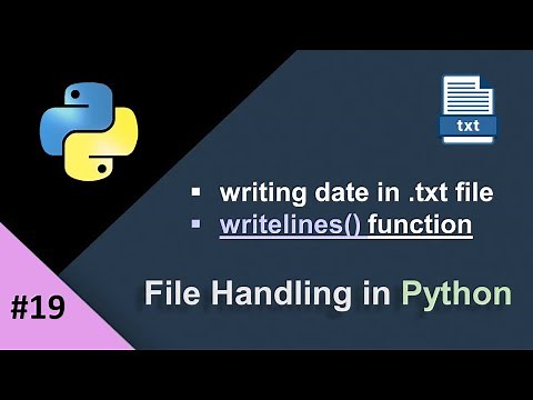 Writing Data to a Text File Using Python|Python File Handling|Writing to Files|writelines() Method