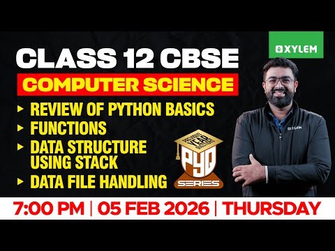 Class 12 CBSE Computer Science | Review Of Python Basics , Functions PYQ Series