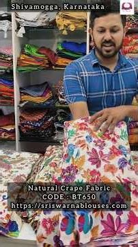 Natural Crape Position Printed Fabric Now available on Website, Shop Easily Using Search Code BT650