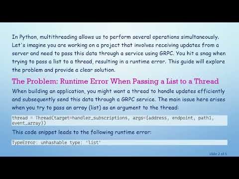 Mastering Threading in Python: How to Pass a List to a Thread