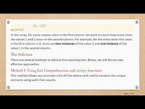 How to Count Occurrences in a numpy 2D Array