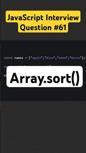 #61 JavaScript interview question l Array Sort l #javascript #reactjs #nodejs #frontend