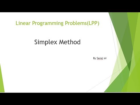 Linear programming problems by simplex method