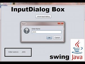 JOptionPane InputDialog Box (Input Popup) in JAVA SWING GUI Program