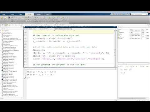 MATLAB Tutorial Lesson #08: Interpolation and Polynomial Curve Fitting