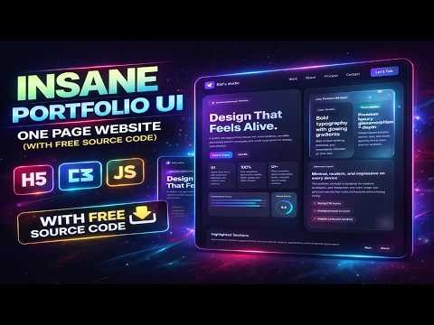 INSANE Portfolio Website 🔥 (HTML CSS JS) with FREE Source Code | One Page UI