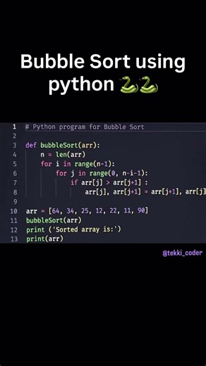 Bubble Sort in Python is Weirdly SATISFYING 🤯🔥 (Watch Till End) #python #code #pythonprogramming