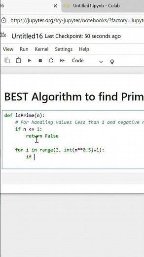 best algorithm for prime numbers using python | time complexity | latest method 2025