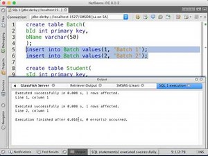 Creating the Sybase database from NetBeans