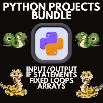 Python Projects Coding Bundle 5 Programming Activities 7th - 11th Grade