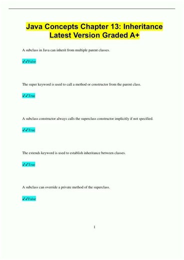 Java Concepts Chapter 13 Inheritance Latest Version Graded A825